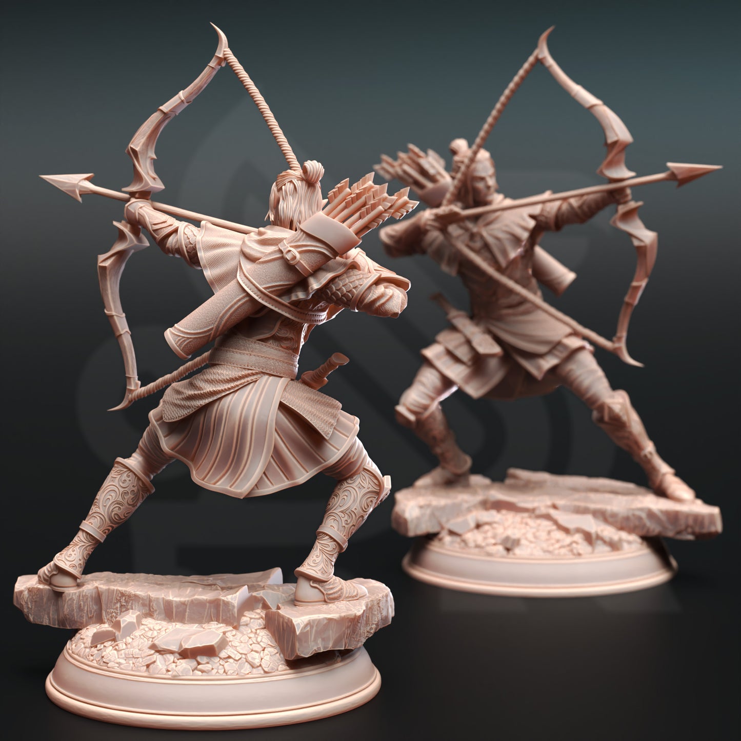 Elf Archer Warrior Drow Rogue 32mm Scale - Elven Ranger by DM Stash