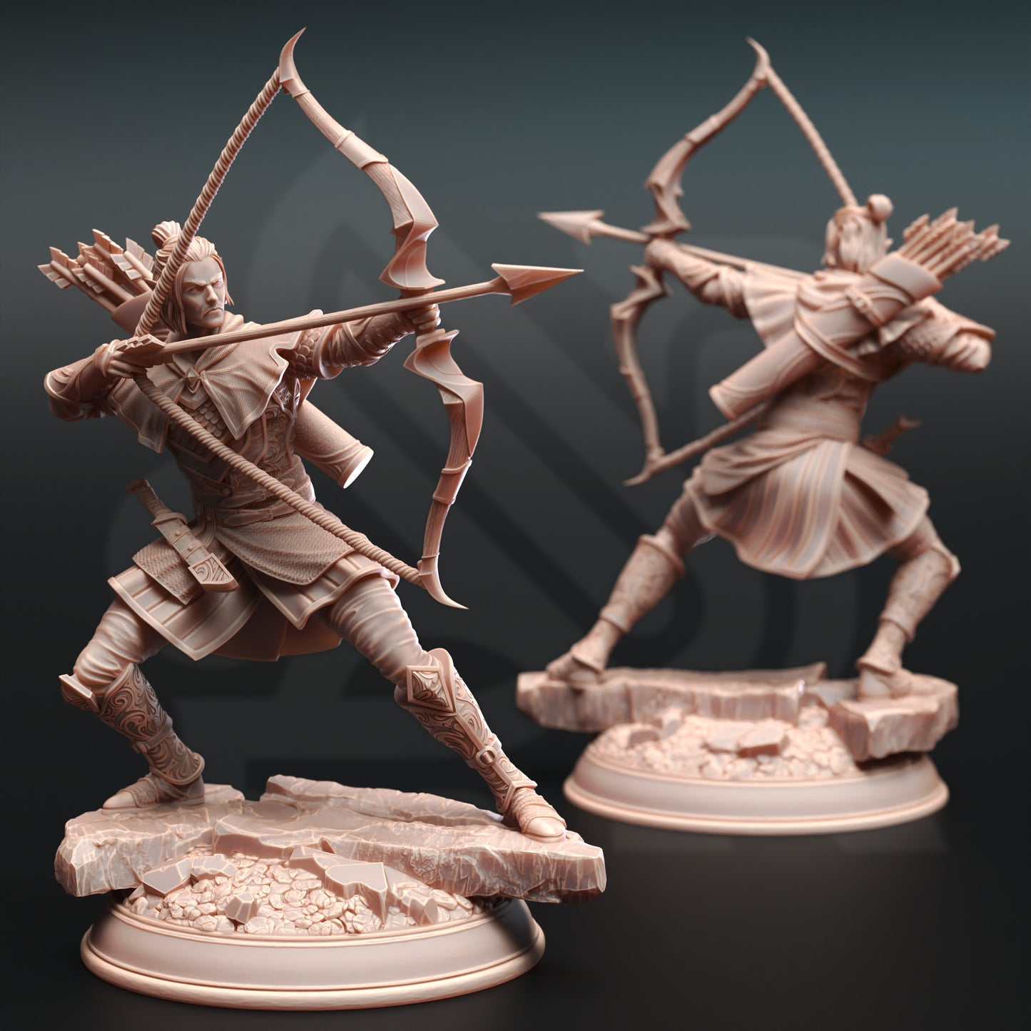 Elf Archer Warrior Drow Rogue 32mm Scale - Elven Ranger by DM Stash
