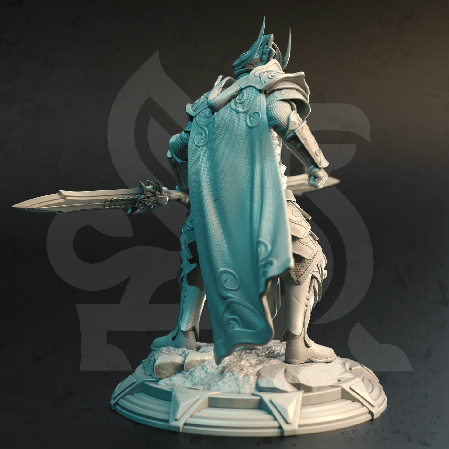 Elven Royal Guard Warriors Male Female Duet 32mm Scale - High Elf Soldiers by DM Stash