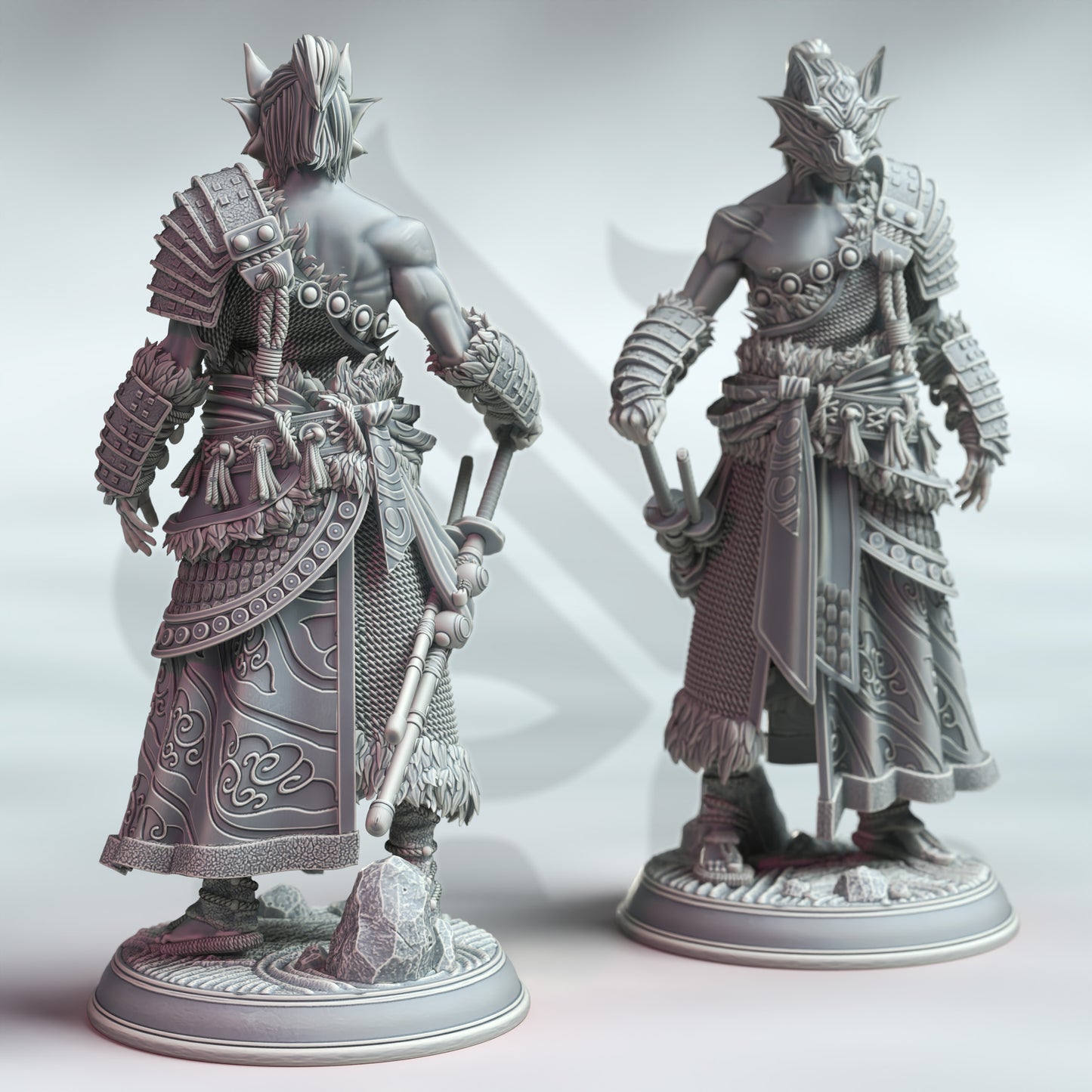 Samurai Warrior Katana Assassin Miniature 32mm - Samurai of the Wolf by DM Stash