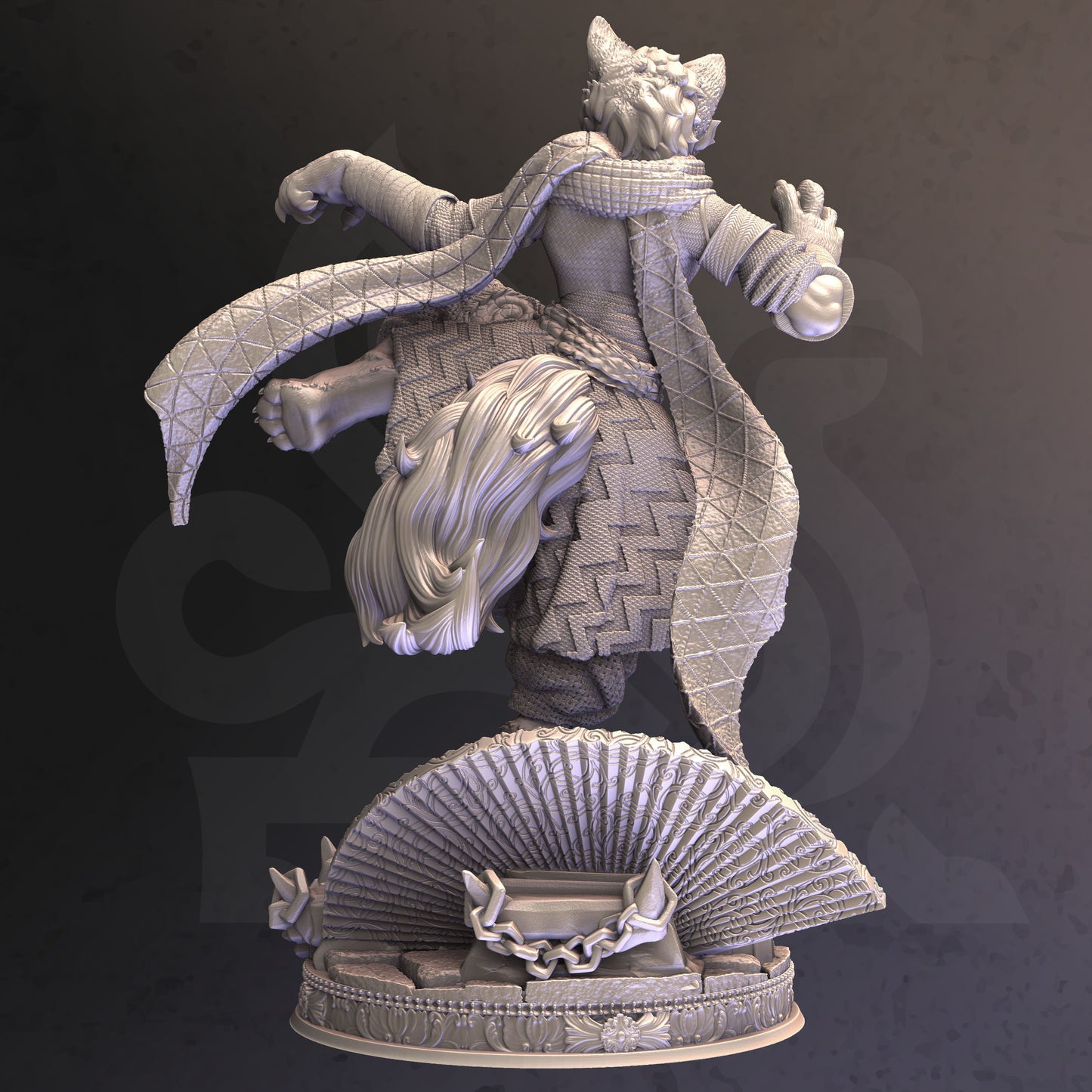 Tabaxi Female Unarmed Fighter Miniature 32mm Scale - Catfolk Monk Assassin by DM Stash