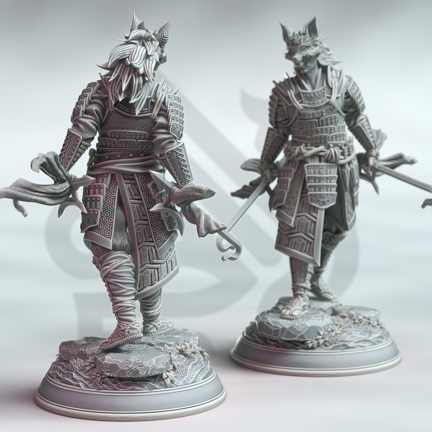 Samurai Hooksword Human Warrior Male Miniature 32mm - Kenshi by DM Stash