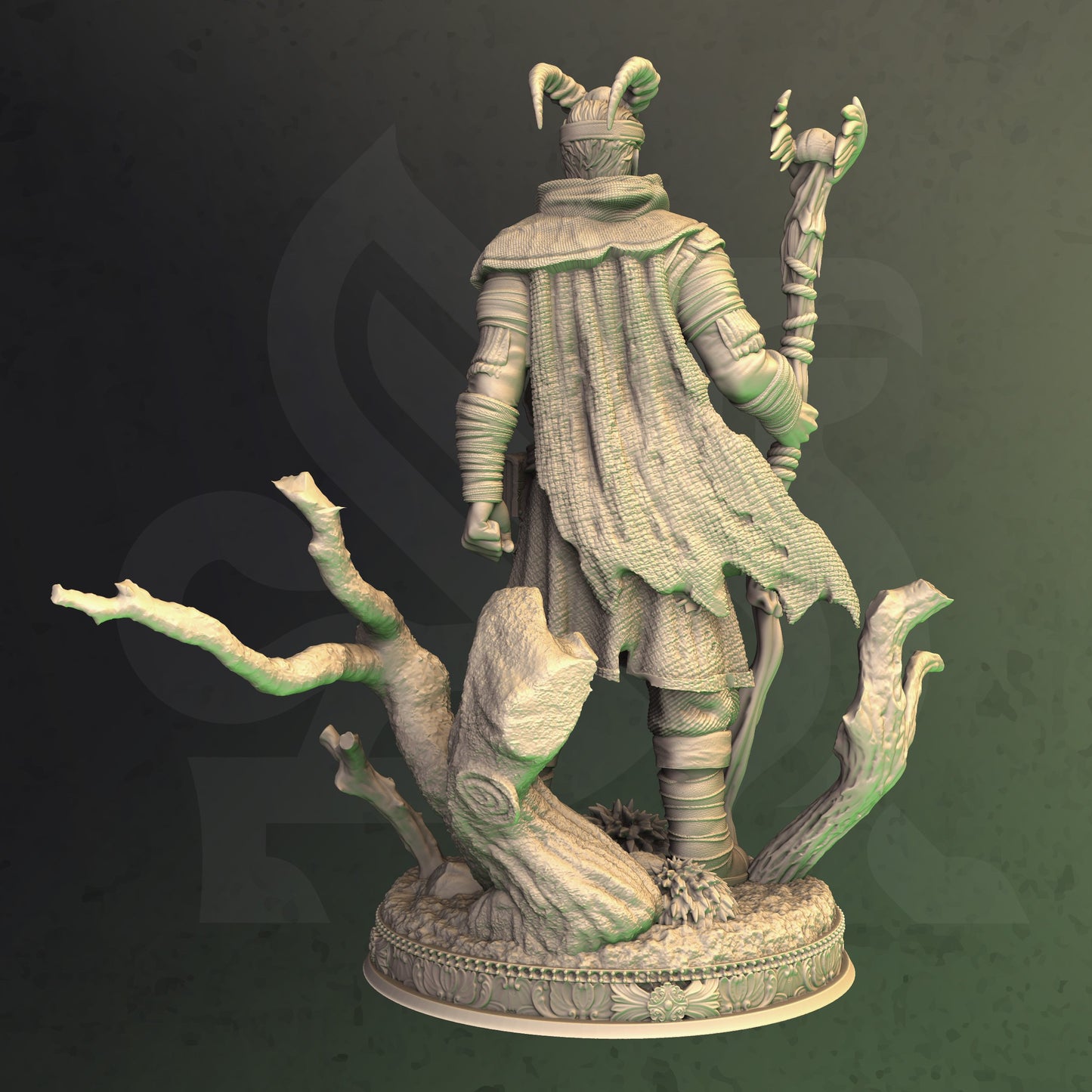 Nature Woodsman Nomad Spellcaster NPC 32mm Scale - Tiefling Druid by DM Stash