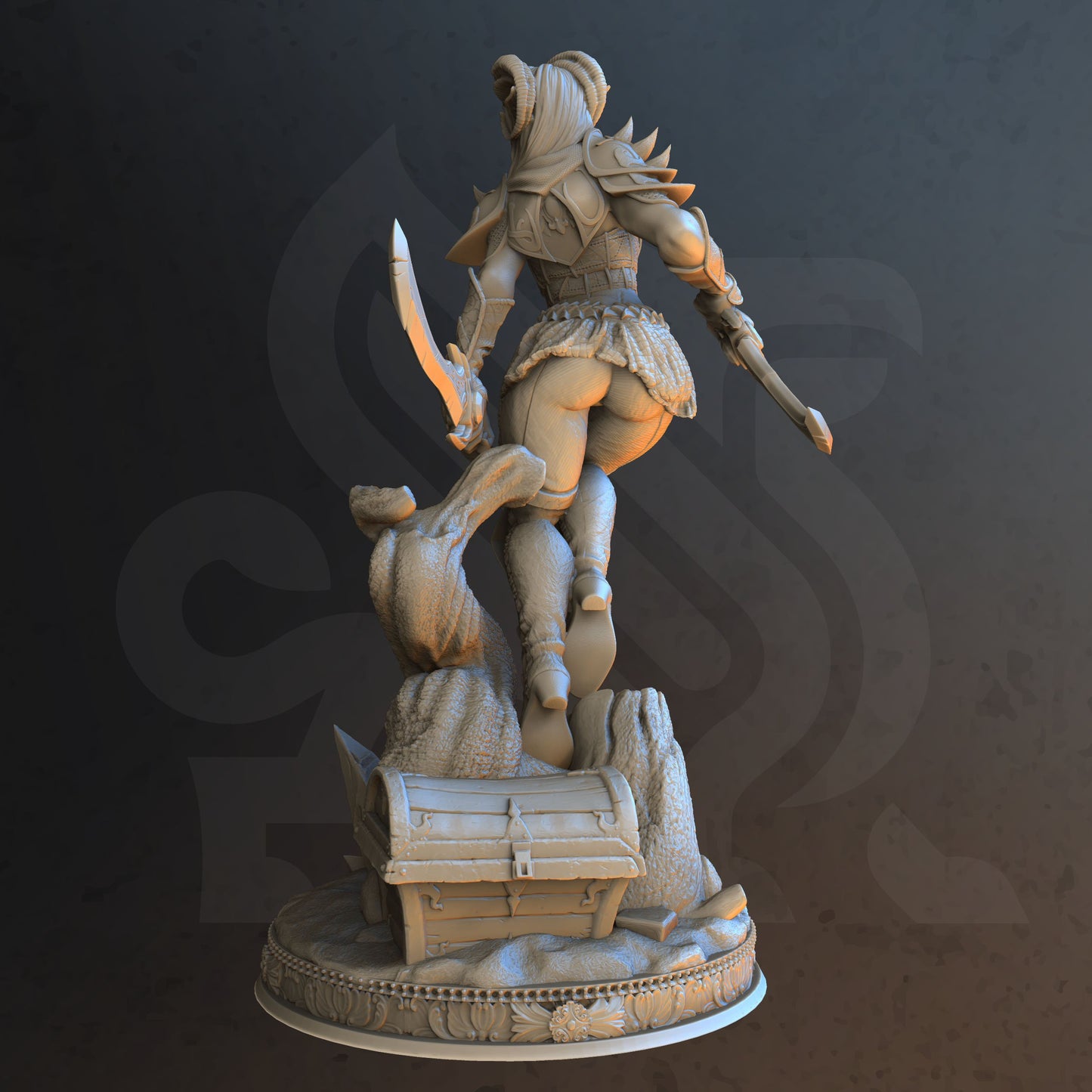 Tiefling Rogue Female Dagger Adventurer Miniature 32mm Scale - Orlena by DM Stash
