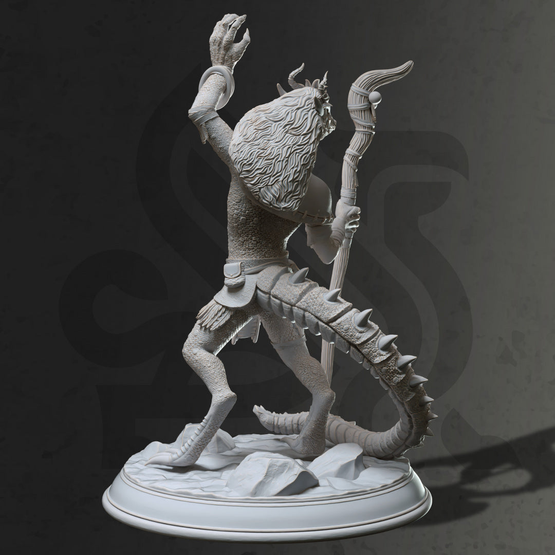 Dragonborn Warlock Draconic Druid Spellcaster 32mm Scale - Kobold Shaman by DM Stash