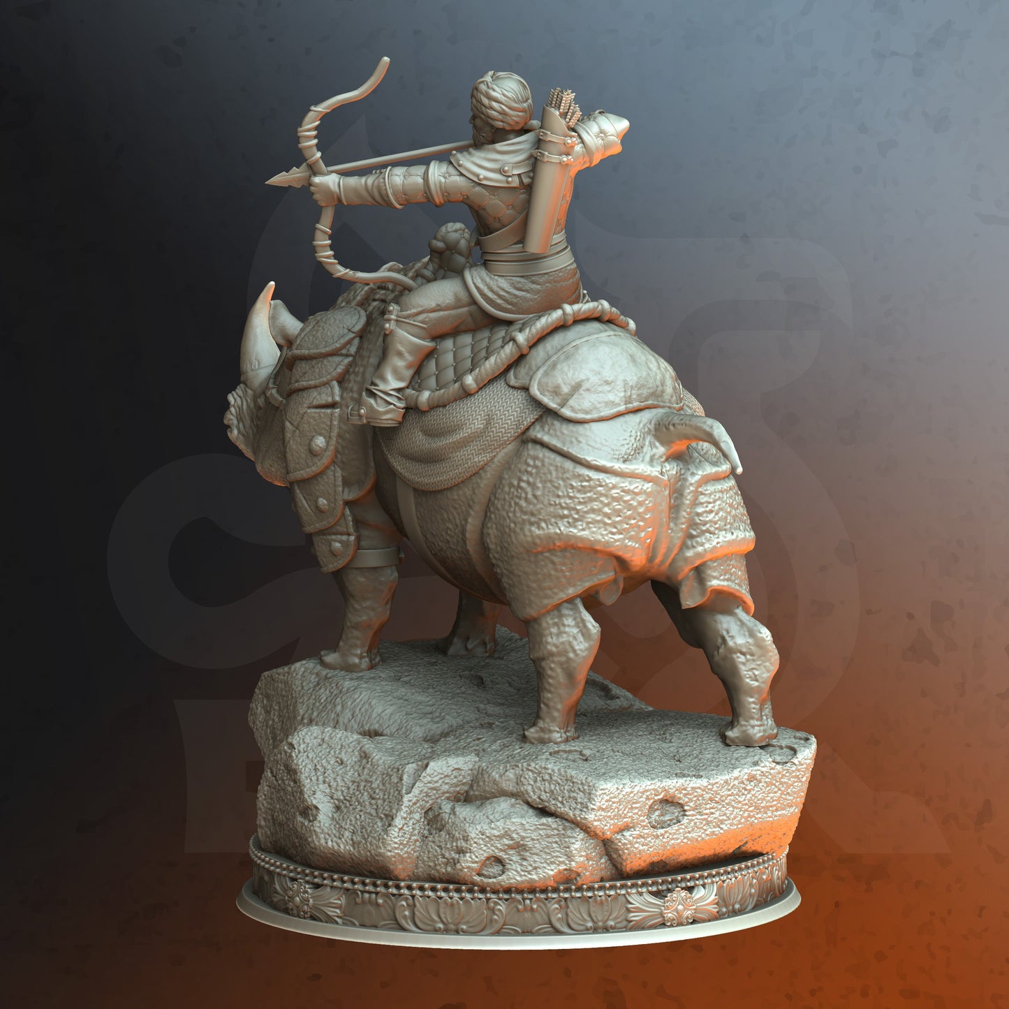 Mounted Dessert Cavalry Archer 32mm Scale - Rhino Rider by DM Stash