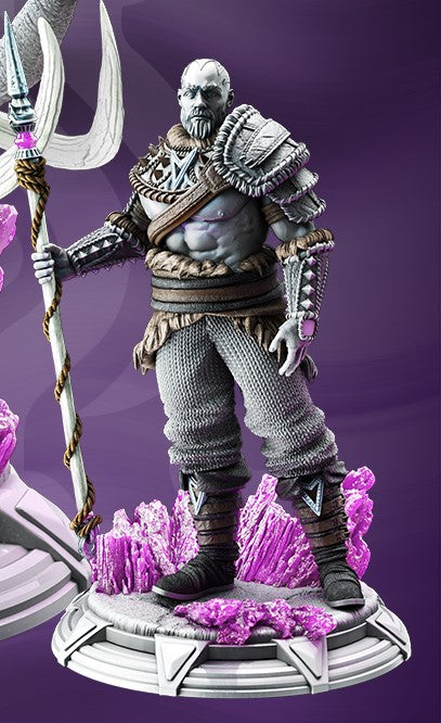 Mounted Nordic Warrior Nomadic Caveman 32mm Scale - Goliath Mammoth Rider by DM Stash