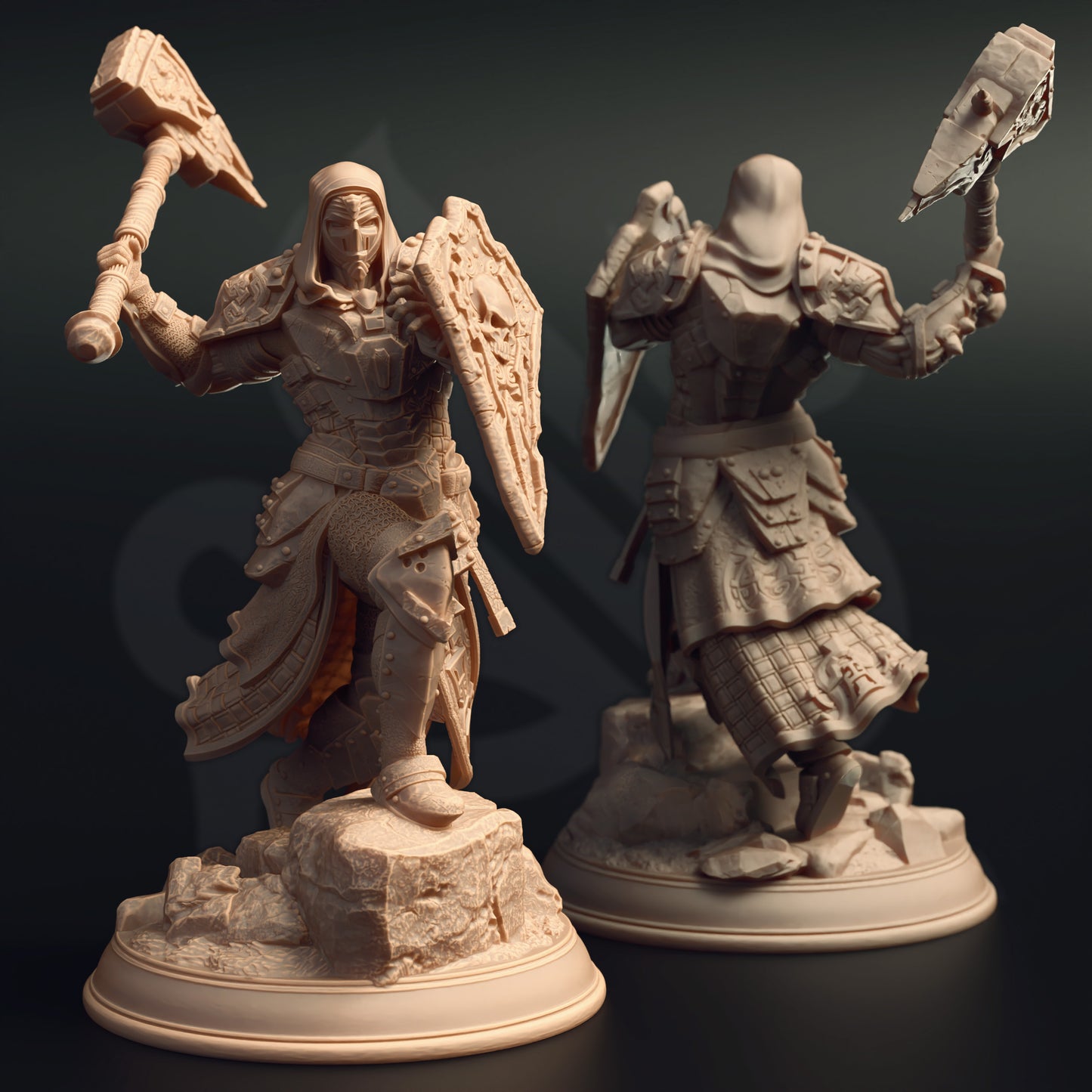 Paladin Cultist Construct Hammer Warrior Enemy 32mm Scale - Warforged Cleric by DM Stash