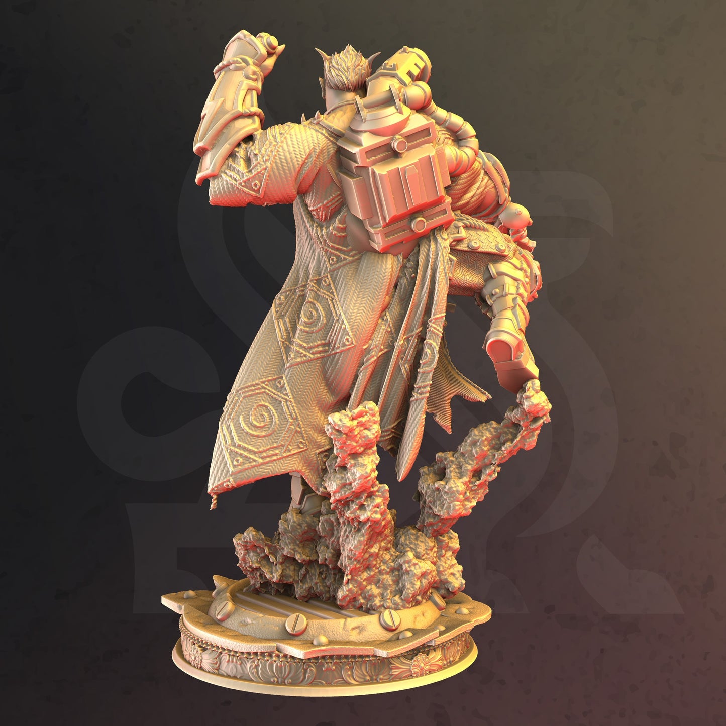 Orcish Engineer Inventer Machine Warrior Gunsmith 32mm Scale - Half-Orc Artificer by DM Stash