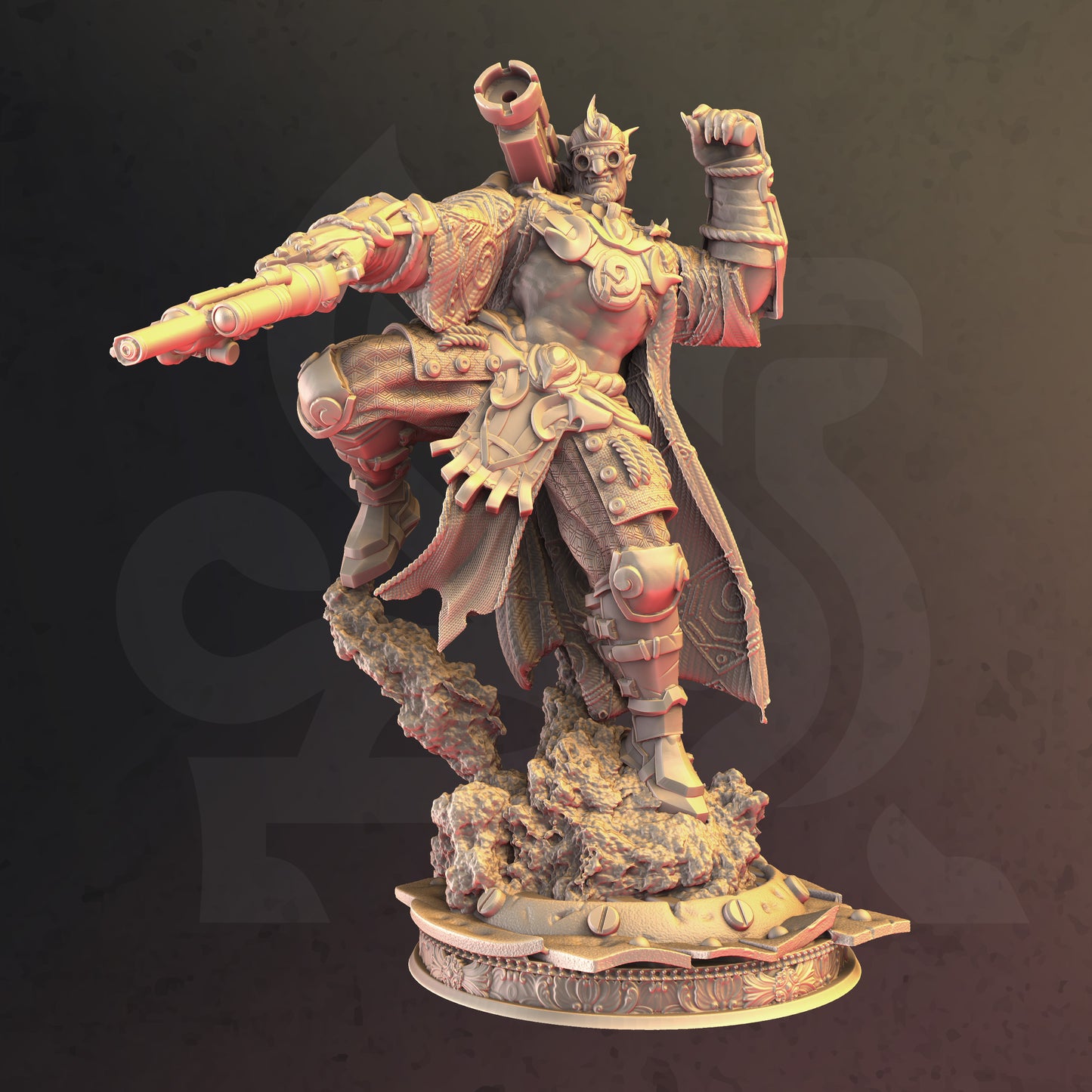 Orcish Engineer Inventer Machine Warrior Gunsmith 32mm Scale - Half-Orc Artificer by DM Stash