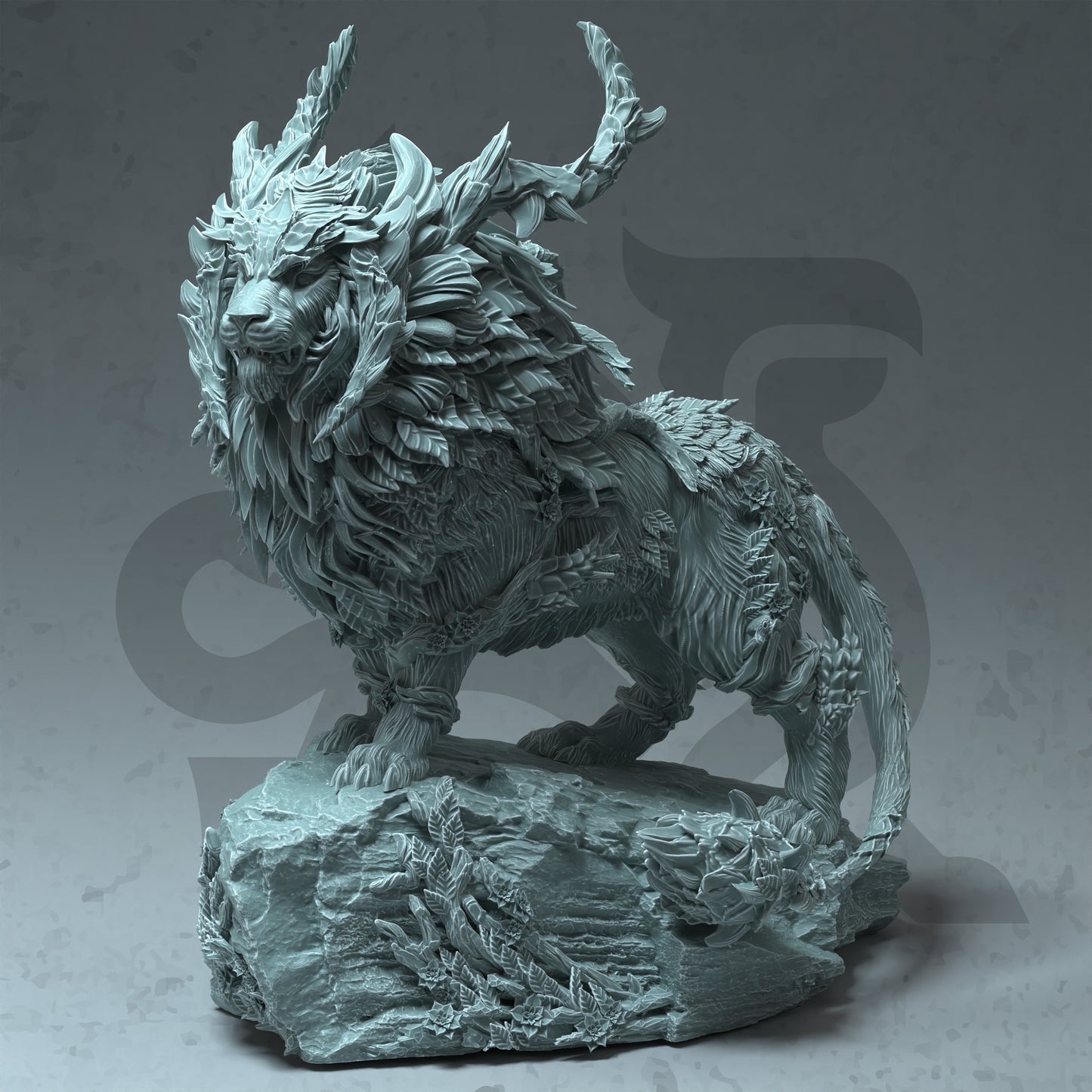 Mythical Lion Beast Monster Guardian NPC 32mm Scale - Lordly Fey Spirit by DM Stash