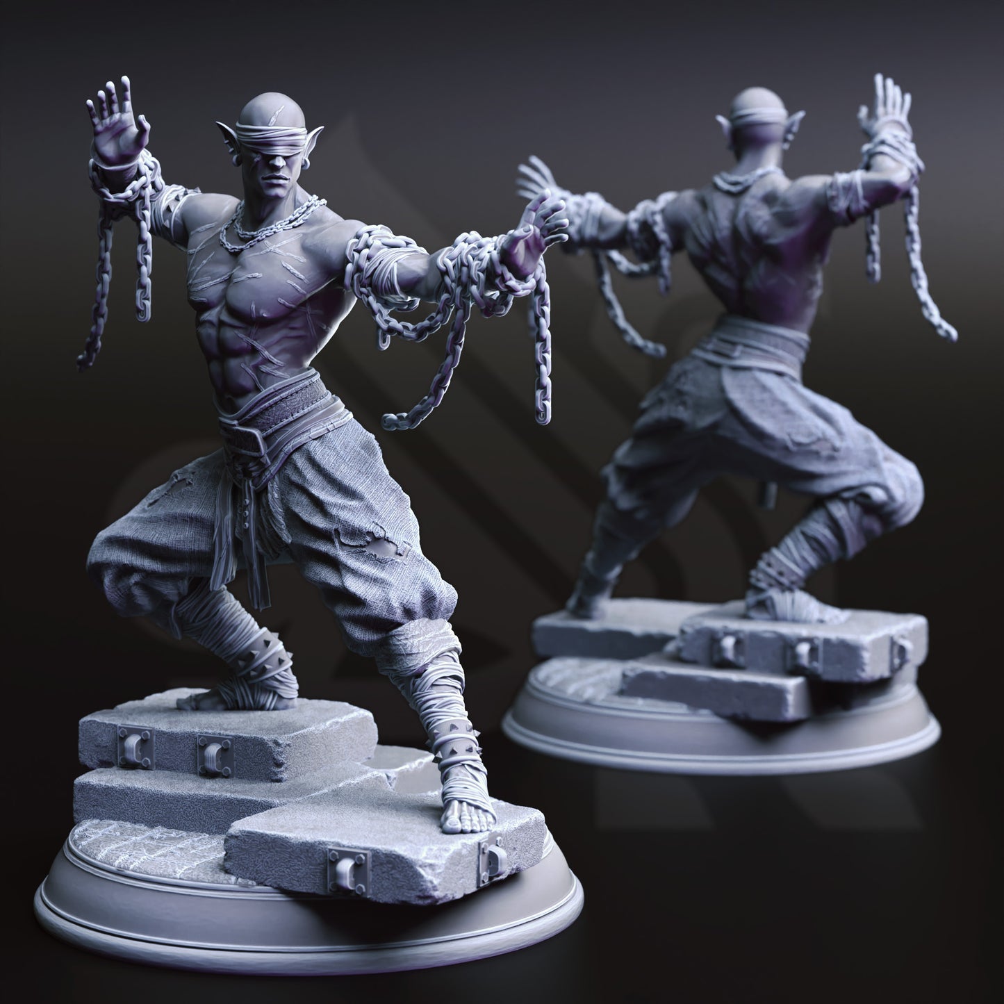 Monk Fighter Human Unarmed Warrior 32mm Scale - Awakened Monk by DM Stash