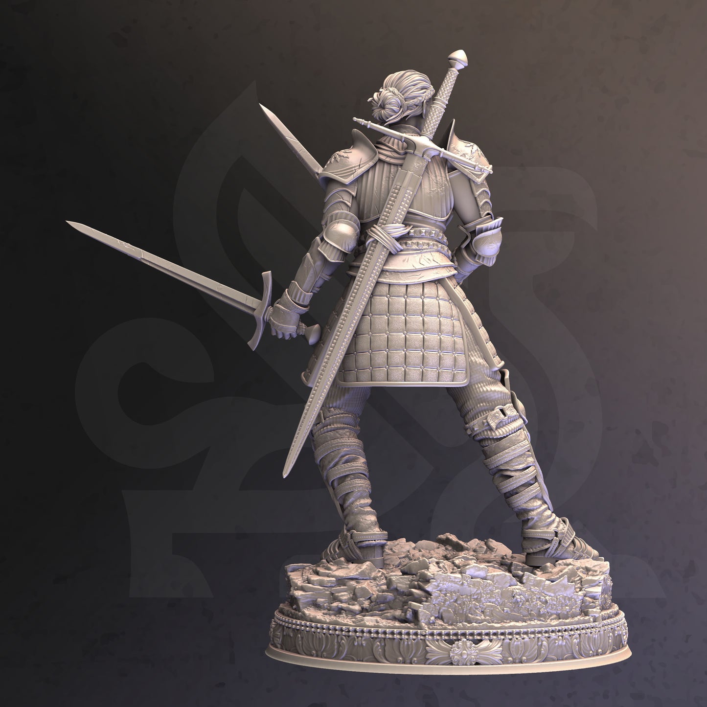 Royal Female Knight Dual Sword Paladin Fighter 32mm Scale - Grand Marshal by DM Stash