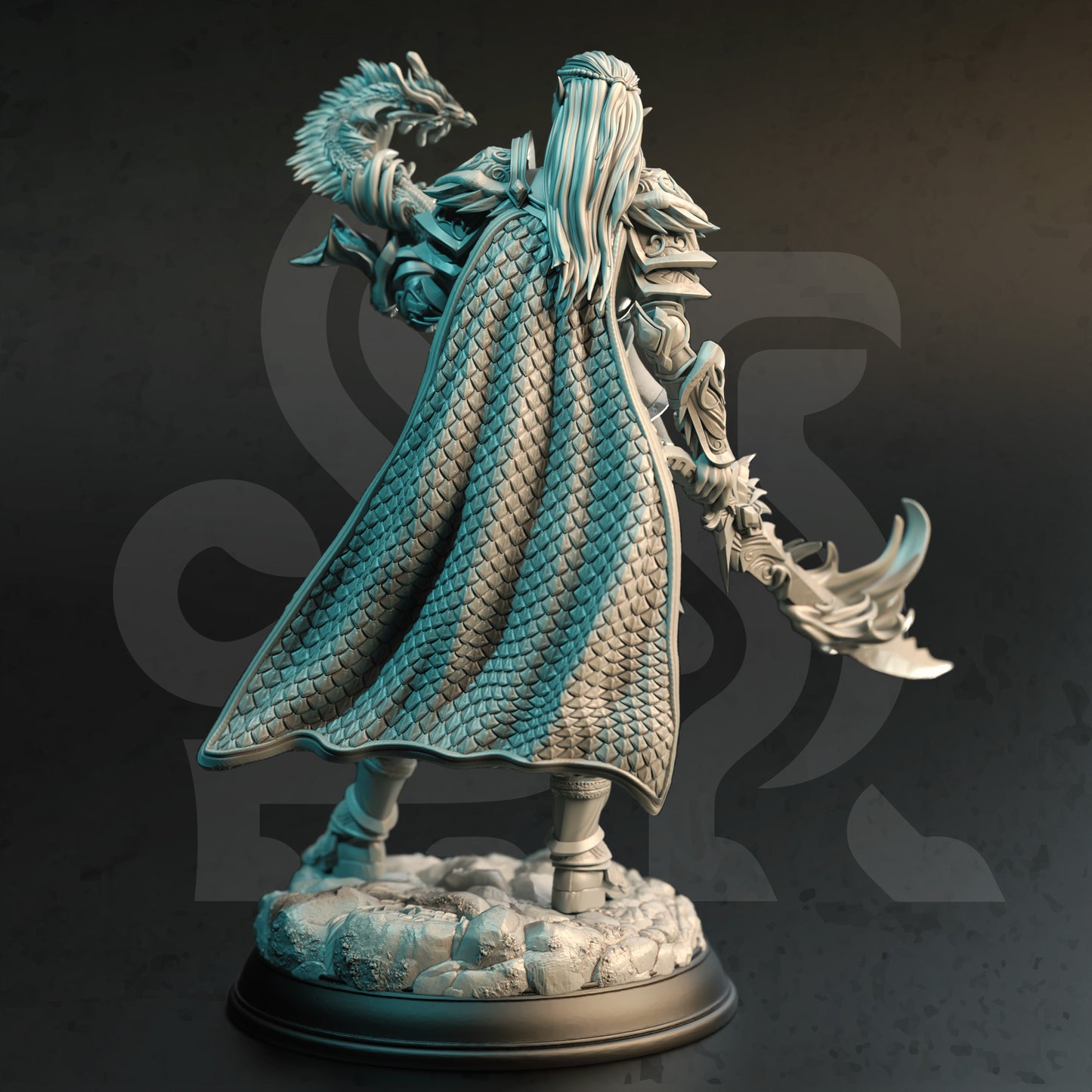 Elf Lord Warrior Spellcaster Fire Genasi 32mm Scale - Spellblade of Wraith by DM Stash