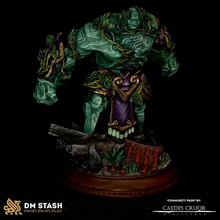 Nature Construct Enemy Stone Automaton 32mm Scale - Jade Golem by DM Stash