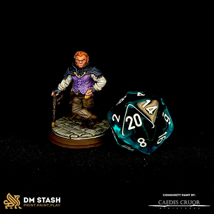 Gnome Bandit Rogue Gunslinger Villain 32mm Scale - Halfling Crime Lord by DM Stash