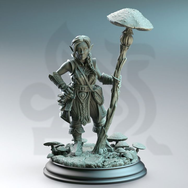Gnome Female Smallfolk Mushroom Staff - Halfling Druid of Spores by DM Stash