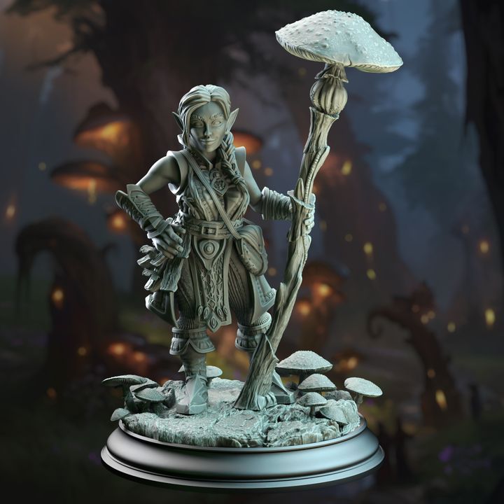 Gnome Female Smallfolk Mushroom Staff - Halfling Druid of Spores by DM Stash