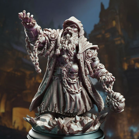Dwarf Cleric Gnome Artificer 32mm Scale - Dark Dwarf Rune Sorcerer by DM Stash