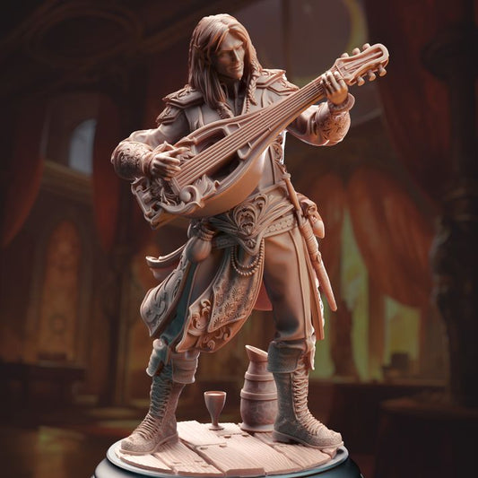 Elf Bard Lute Musician 32mm Scale - Elven Fortune Bard by DM Stash