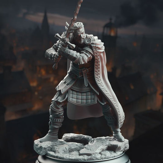 Eyepatch Knight Warrior Sword 32mm Scale - Veteran Commander by DM Stash