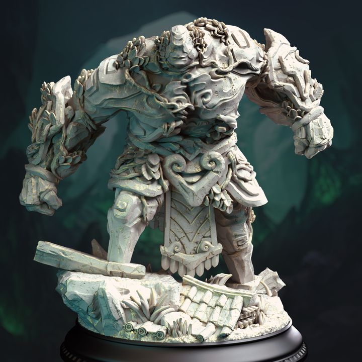 Nature Construct Enemy Stone Automaton 32mm Scale - Jade Golem by DM Stash