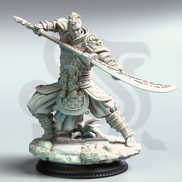 Samurai Spearman Polearm Warrior 32mm Scale - Eastern Commander by DM Stash