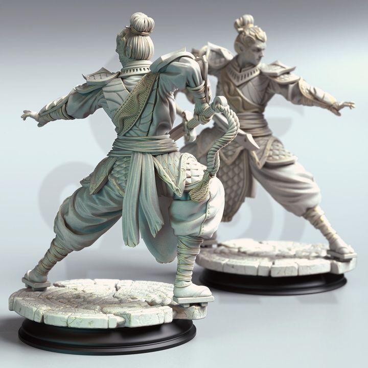Serpentfolk Samurai Rogue Warrior 32mm Scale - Eastern Pureblood by DM Stash