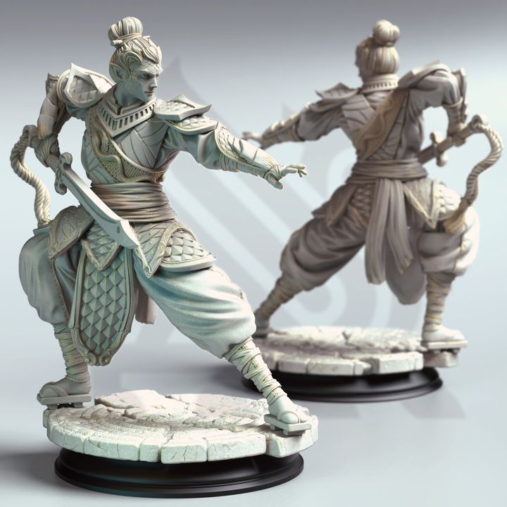 Serpentfolk Samurai Rogue Warrior 32mm Scale - Eastern Pureblood by DM Stash