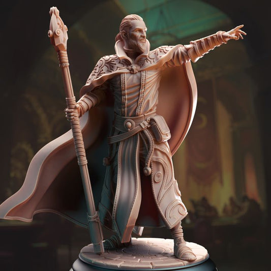 Arcane Sorcerer Human Spellcaster 32mm Scale - Illusionist Wizard by DM Stash