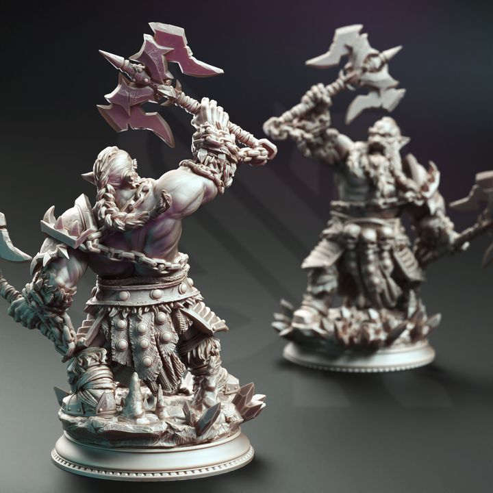 Dwarven Dual Wield Axe Villain Duergar - Dark Dwarf Berserker Barbarian by DM Stash
