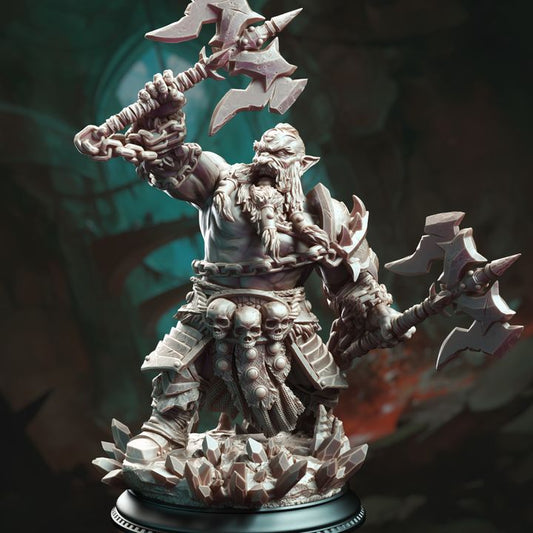Dwarven Dual Wield Axe Villain Duergar - Dark Dwarf Berserker Barbarian by DM Stash
