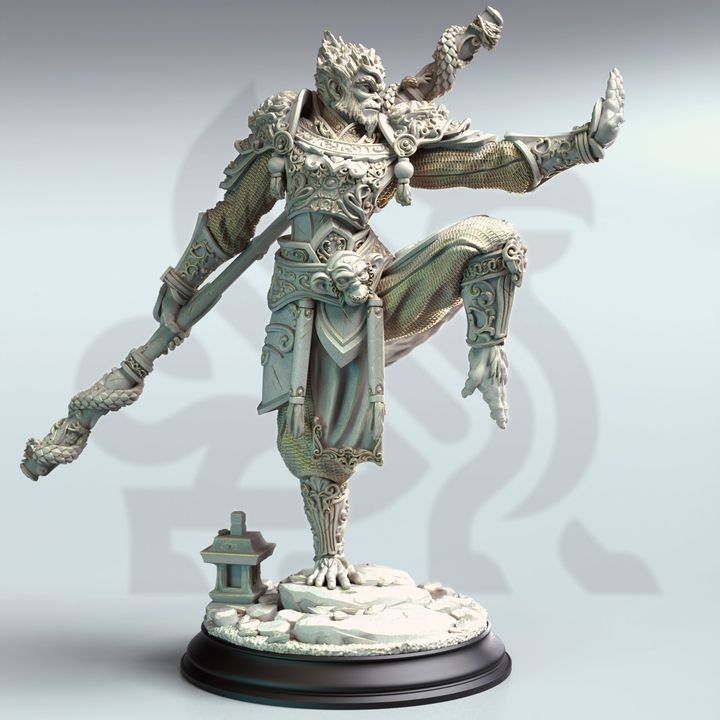 Wukong Warrior Fighter Monk Polearm 32mm Scale - Monkey King by DM Stash