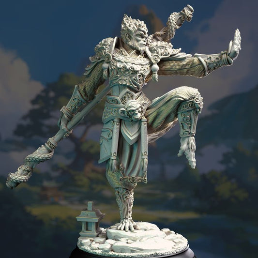 Wukong Warrior Fighter Monk Polearm 32mm Scale - Monkey King by DM Stash
