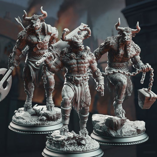 Minotaur Beastrace Barbarian Fighter - Minotaur Warriors by DM Stash