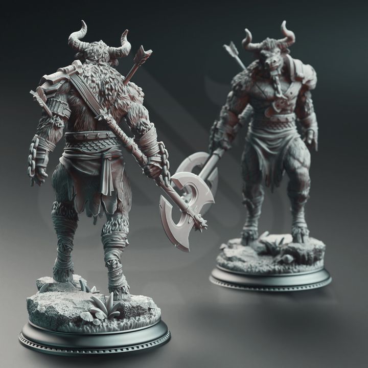 Minotaur Beastrace Barbarian Fighter - Minotaur Warriors by DM Stash