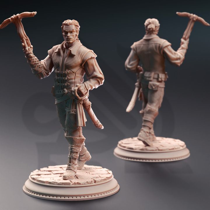 Human Mob Pirate Gunslinger Trio Enemy 32mm Scale - Bandit Thugs by DM Stash