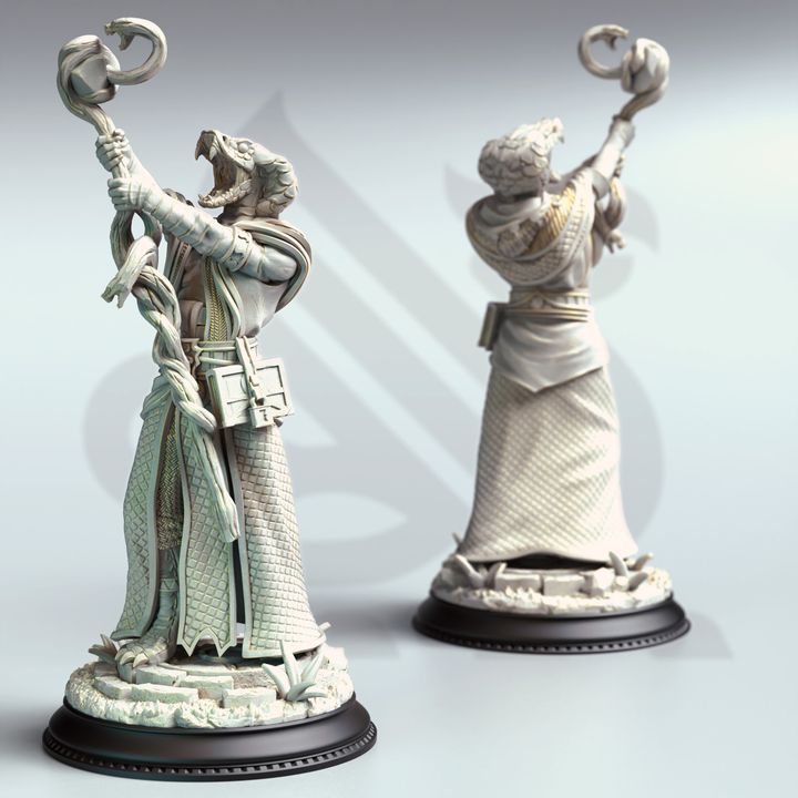 Serpentfolk Mob Enemy Trio Villain 32mm Scale - Snakemen Cultists by DM Stash