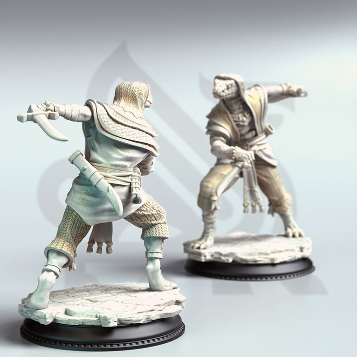 Serpentfolk Mob Enemy Trio Villain 32mm Scale - Snakemen Cultists by DM Stash