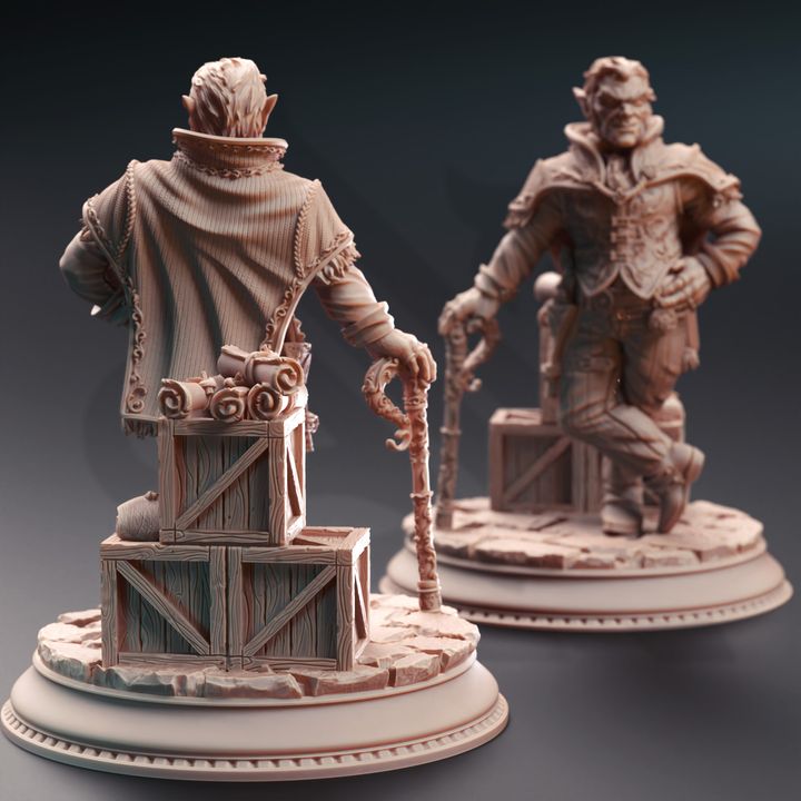 Gnome Bandit Rogue Gunslinger Villain 32mm Scale - Halfling Crime Lord by DM Stash