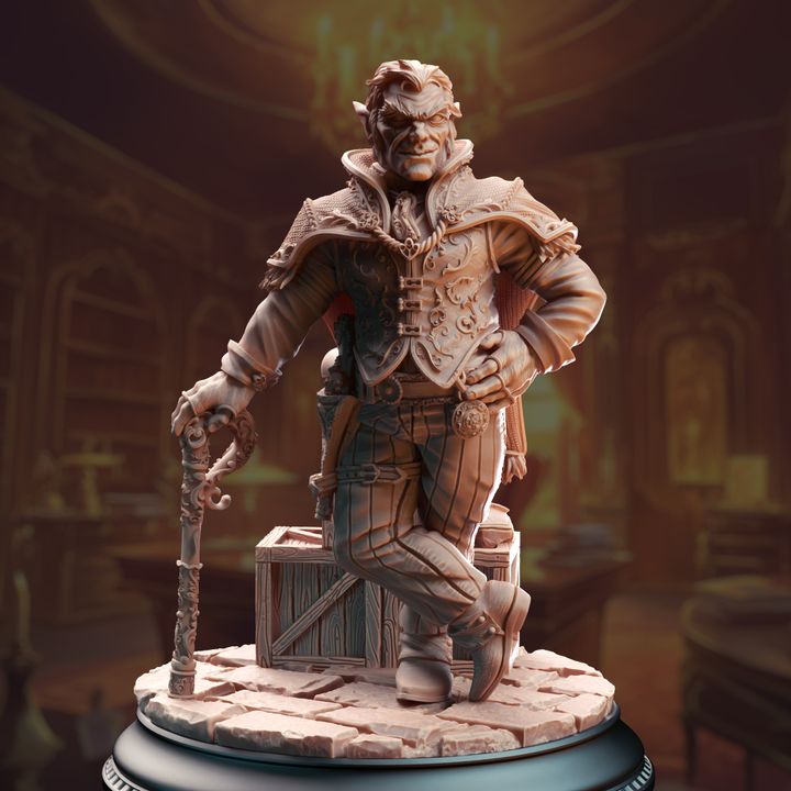 Gnome Bandit Rogue Gunslinger Villain 32mm Scale - Halfling Crime Lord by DM Stash
