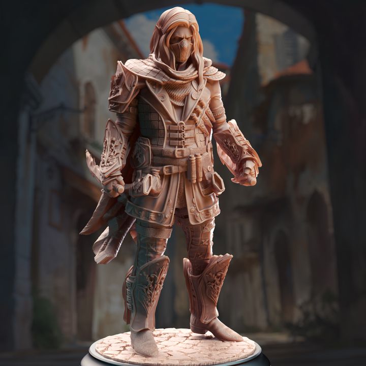 Elven Assassin Bandit Knife Fighter 32mm Scale -  Elf Rogue Thief by DM Stash