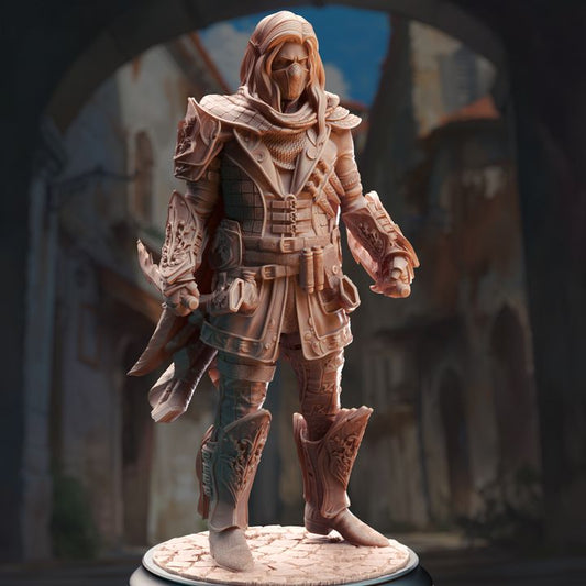 Elven Assassin Bandit Knife Fighter 32mm Scale -  Elf Rogue Thief by DM Stash