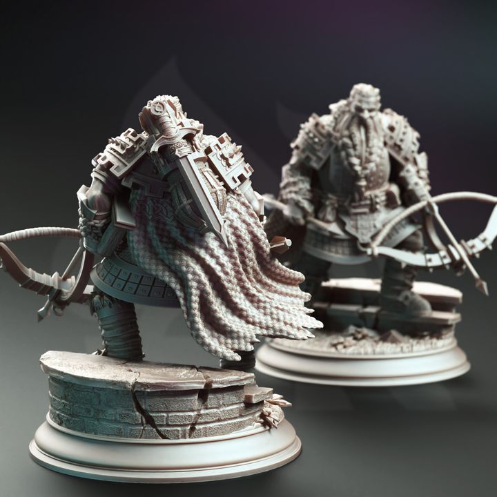 Dwarven Crossbow Armored Rogue 32mm Scale - Dark Dwarf Ranger Hunter by DM Stash