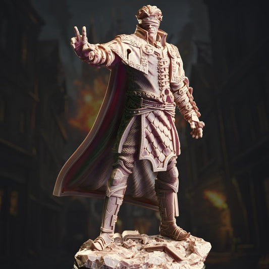 Blind Monk Unarmed Fighter 32mm Scale - Half Elf Psionic by DM Stash