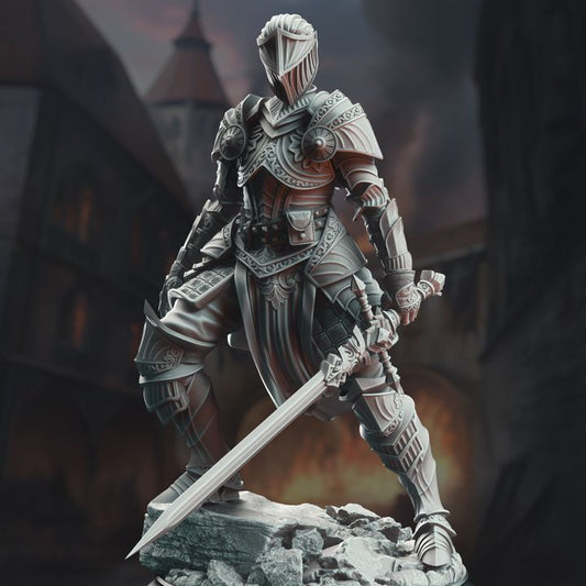 Female Armored Knight Fighter 32mm Scale - Commander of the West by DM Stash