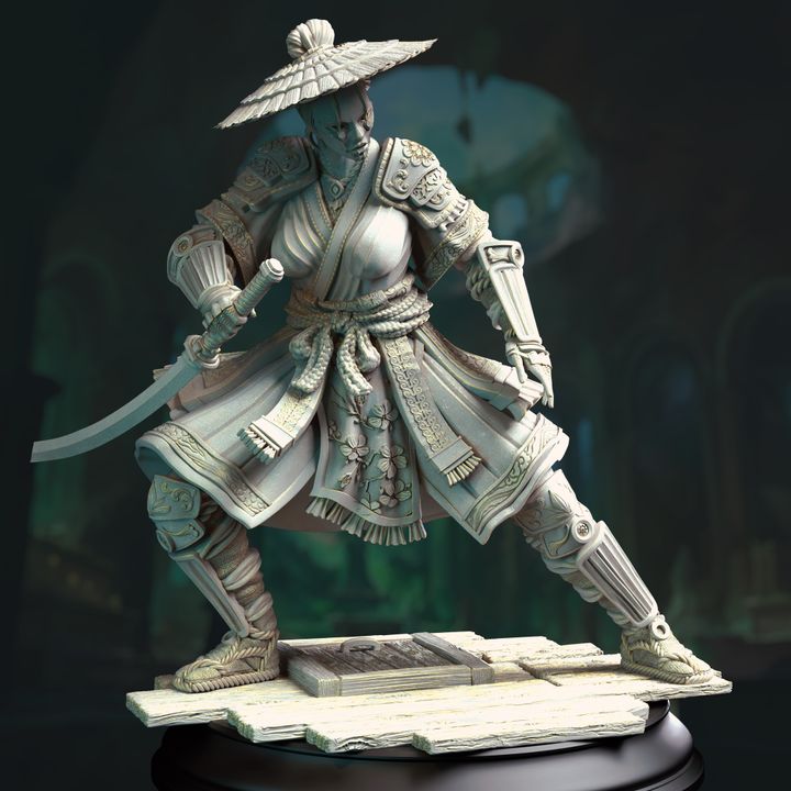 Samurai Serpentfolk Female Katana Warrior 32mm Scale - Eastern Assassin by DM Stash