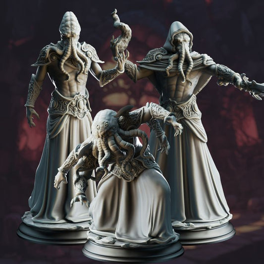 Lovecraftian Cultist Minion Abomination Trio 32mm Scale - Ascended Flayers by DM Stash