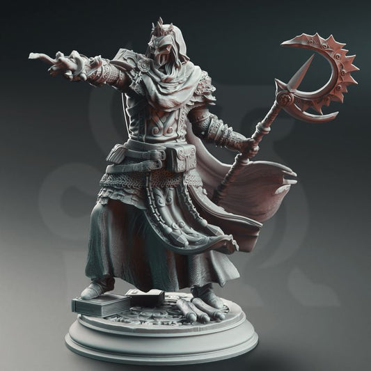 Eldrich King Scythe Fighter Villain NPC Minaiture 32mm Scale  - Royal Psionic Master by DM Stash