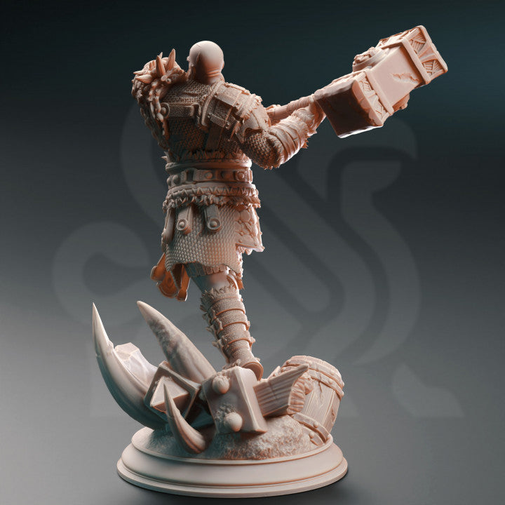 Greathammer Nordic Warrior NPC 32mm Scale - Human Berserker Barbarian by DM Stash